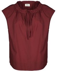 Ottod'Ame - Bordeaux popeline bluse mit tropfen-ausschnitt - Lyst