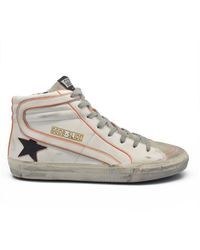 Golden Goose Leer Slide High-top Sneakers in het Wit voor heren - Lyst