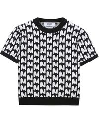 MSGM - Round-Neck Knitwear - Lyst