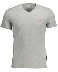 Guess - Braunes Baumwoll V-Ausschnitt Herren T-Shirt - Lyst
