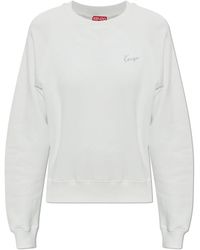 KENZO - Hoodies & Sweatvesten ,Wit ,Katoen Logo Sweatshirt - Lyst
