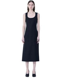 Jacquemus - Kleedjes ,Zwart ,La Robe Tablier Midi Jurk - Lyst