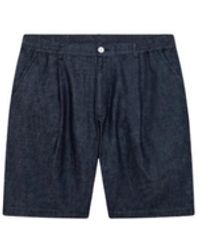 Alpha Studio - Korte Broeken ,Blauw ,Katoen Bermuda Chambray - Lyst