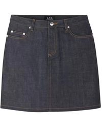 A.P.C. - Denim Skirts - Lyst