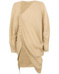 Cortana - Overhemden ,Linnen Eloise Asymmetrische Gedrapeerde Blouse - Lyst