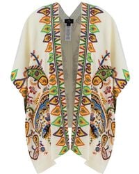 Etro - Jassen ,Veelkleurig ,Leer Poncho - Lyst
