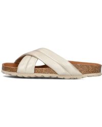 Verbenas - Schoenen ,Geel ,Leer Gouden Leren Gewatteerde Slipper Riot - Lyst