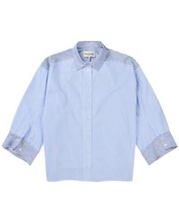 Munthe - Gestreiftes oversized hemd blau - Lyst