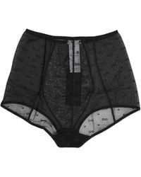 Dolce & Gabbana - Ondergoed ,Zwart ,Nylon Zwarte Logo Girdle High Waisted Panty - Lyst