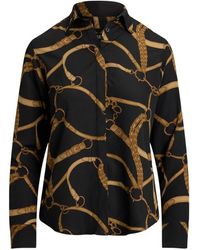 Ralph Lauren - Overhemden ,Zwart ,Polyester Zwarte Lauren Door Kristy Shirt - Lyst