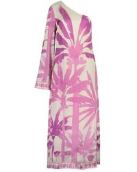 FABIENNE CHAPOT - Cremefarbenes maxikleid mit pinkem print - Lyst