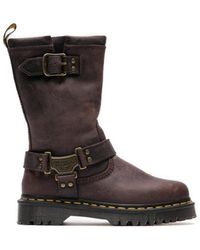 Dr. Martens - Schoenen ,Bruin ,Leer Anistone Hi Leather Biker Boots - Lyst