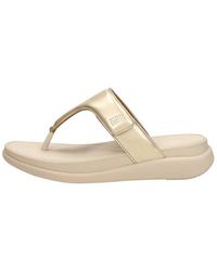 Fitflop - Schoenen ,Geel ,Leer F-Mode Go Verstelbare Flatform Sandalen - Lyst