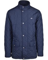 GANT - Jassen ,Blauw ,Polyester Gewatteerde Windcheater Mid - Lyst