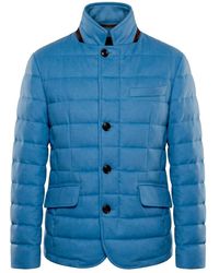 Moorer - Jassen ,Blauw ,Kasjmier Gewatteerd Jack - Lyst
