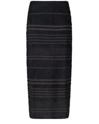 SMINFINITY - Kasjmier Gestreepte Midi Rok - Lyst