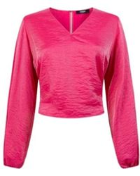 Jansen Amsterdam - Overhemden ,Roze ,Leer Elegante Berry Blouse - Lyst