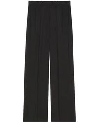 Givenchy - Broeken ,Zwart ,Leer Double Pleat Broeken - Lyst