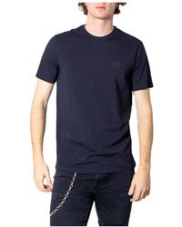 Armani Exchange - Blaues t-shirt mit rundhalsausschnitt - Lyst