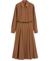 Max Mara - Kleedjes ,Bruin ,Katoen Mstaffetto Shirt Dress - Lyst
