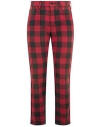 Moschino - Jeans ,Rood ,Katoen Slim Fit Broek - Lyst