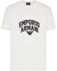 Emporio Armani - Weißes T-Shirt Mit Kurzen Ärmeln 3R1Tbf1Juvz0101 - Lyst
