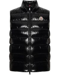 Moncler - Jassen ,Zwart ,Leer Ghany Down Vest - Lyst