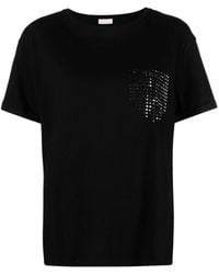 Liu Jo - Schwarze t-shirts und polos mit strass-verzierung - Lyst