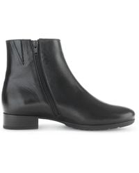 Gabor - Schwarze Leder-Stiefeletten Für Frauen - Lyst