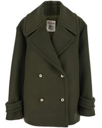 Semicouture - Jassen ,Groen ,Wol Groene Korte Jas - Lyst