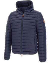 Save The Duck - Jassen ,Blauw ,Nylon Donald Gewatteerde Jas - Lyst