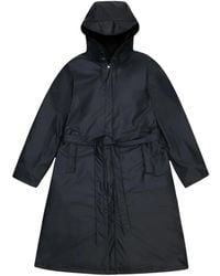 Rains - Jassen ,Zwart ,Polyester A-Line Langere W Jas - Lyst