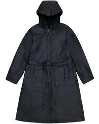 Rains - Jassen ,Zwart ,Polyester A-Line Langere W Jas - Lyst