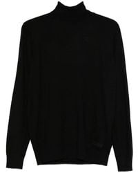 John Richmond - Schwarzer Rollkragenpullover Mit Logo - Lyst
