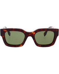 Fendi - Quadratische glamour sonnenbrille mit grüner linse - Lyst