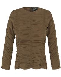 Cortana - Tops ,Bruin ,Wol Gedrapeerd Zijde-Wol Top Martha - Lyst