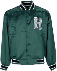 Huf - Jassen ,Groen ,Satijn Groene Satijnen Baseballjas - Lyst