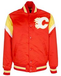 Mitchell & Ness - Jassen ,Rood ,Polyester Nhl Heavyweight Bomberjack Calgary Flames - Lyst