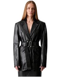 Sportmax - Teoria Leren Blazer - Lyst