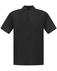 Herno - Tops ,Zwart ,Katoen Polo Shirt Van Superfijn Katoen Met Stretch - Lyst