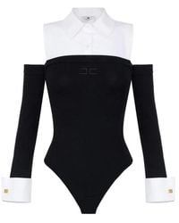 Elisabetta Franchi - Viskose- Und Baumwoll-Popeline-Strickbody - Lyst