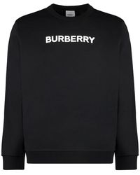 Burberry - Hoodies & Sweatvesten ,Zwart ,Katoen Zwarte Hoodie Met Tailleband - Lyst