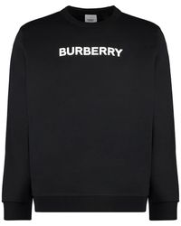 Burberry - Hoodies & Sweatvesten ,Zwart ,Katoen Zwarte Hoodie Met Tailleband - Lyst