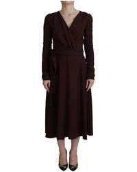Dolce & Gabbana - Vestido marrón cómodo y elegante - Lyst