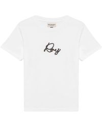 Roy Rogers - Tops ,Wit ,Katoen T-Shirt Van Katoen Met Wit Logo-Borduursel - Lyst