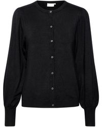 Kaffe - Zwart Diep Vest Met Pofmouwen - Lyst