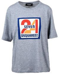 DSquared² - Tops ,Grijs ,Katoen Dsquared 2 Tshirt - Lyst