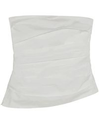 Jonathan Simkhai - Tops ,Wit ,Katoen Emerson Ruched Bustier Top - Lyst