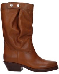 Isabel Marant - Leather Block Heel Boots - Lyst