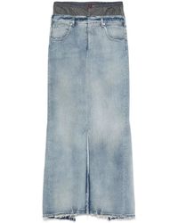 Maison Margiela - Rokken ,Blauw ,Katoen Blauwe Celeste Rok Dameskleding - Lyst